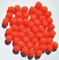 50 6mm Faceted Opaque Orange Firepolish Beads